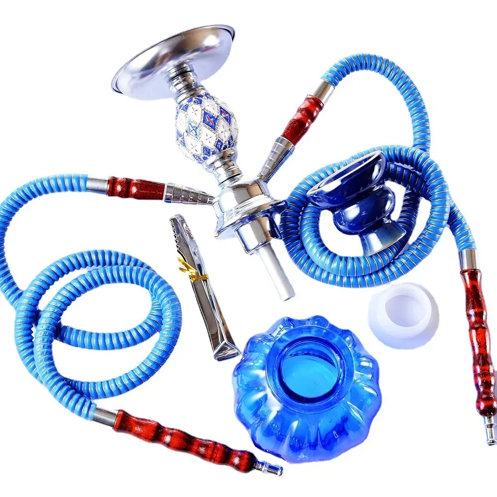 Patriots Hemp Double Hose Glass Hookah Large Bowl Smoking Water Pipe Bong - Image 2