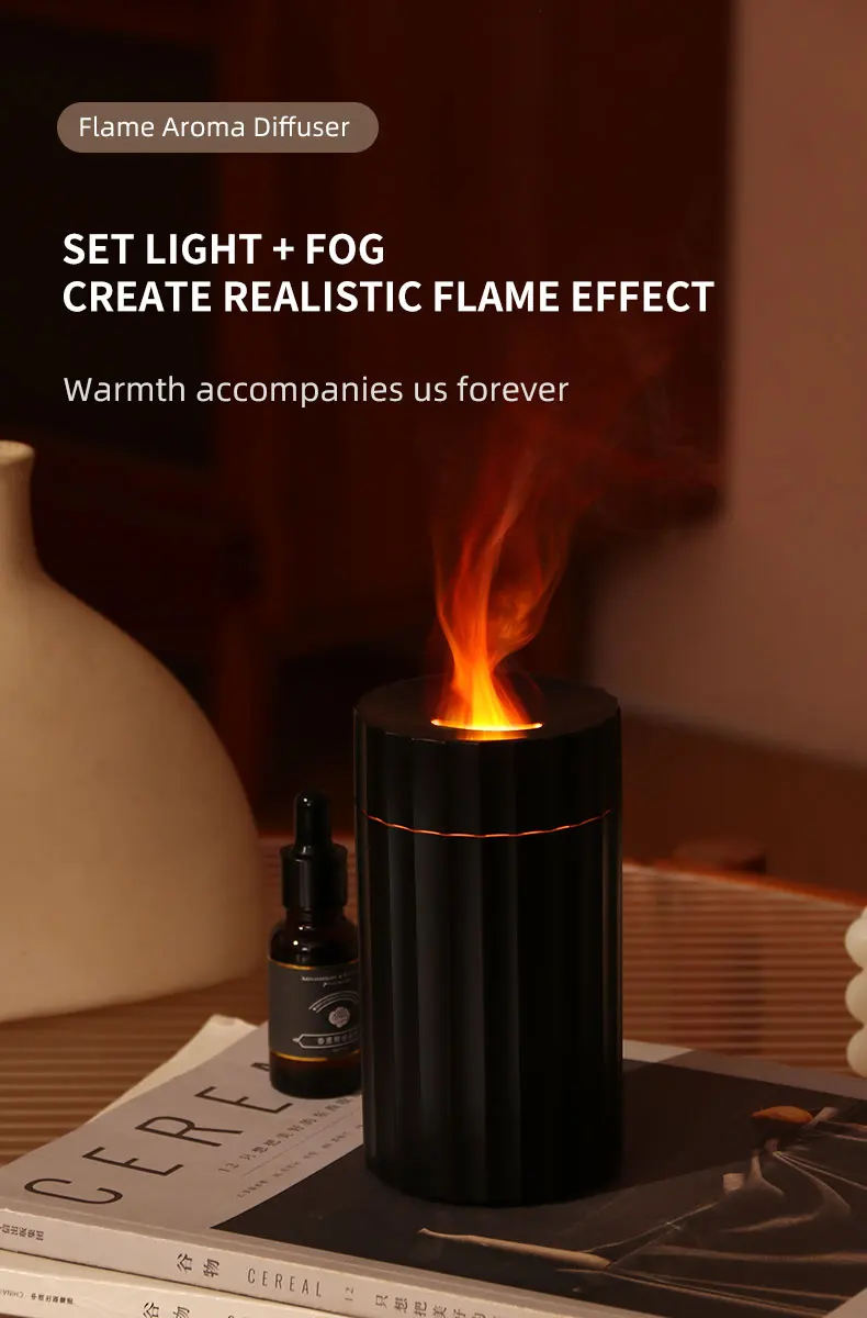 Colorful Electric Flame Ultrasonic Aromatherapy Essential Oil Diffuser