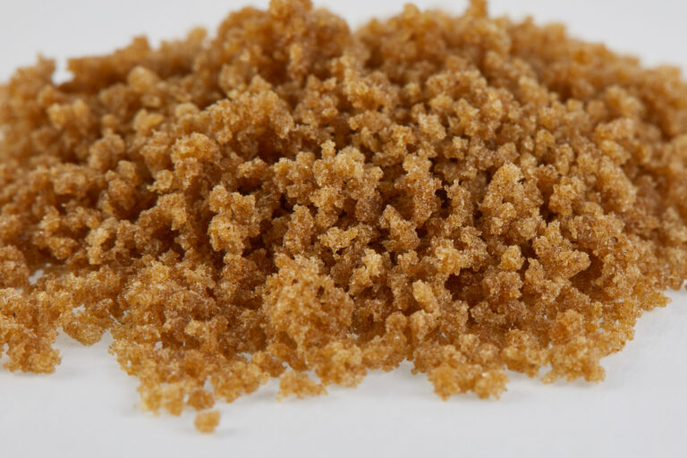Click to see a larger version of the image Closeup of bubble hash on white background