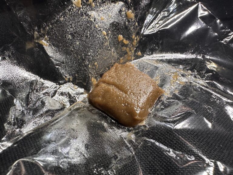 Click to see a larger version of the image Piattella hash on cellophane wrapper
