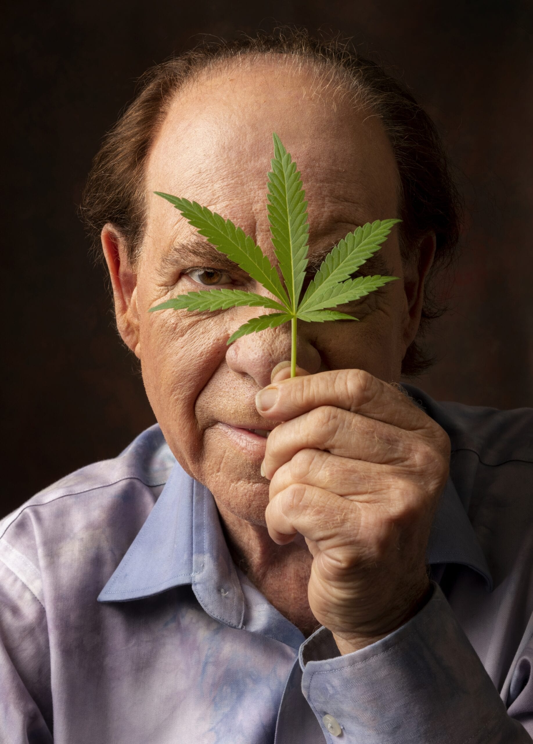 Ed Rosenthal with cannabis leaf