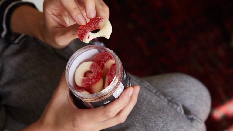 Click to see a larger version of the image peach ring gummy edibles