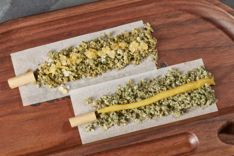 Click to see a larger version of the image two joints infused with concentrates