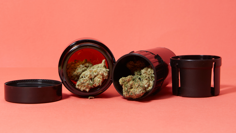 Click to see a larger version of the image cannabis in stash jar