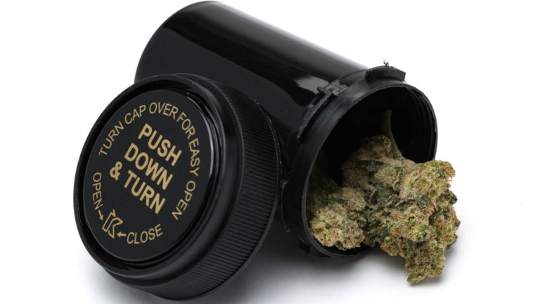 marijuana Rx bottle storage container