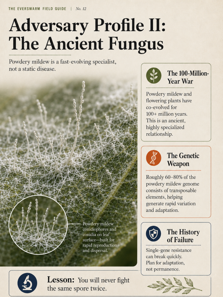 Adversary profile: the ancient fungus. Powdery mildews evolved from pl
