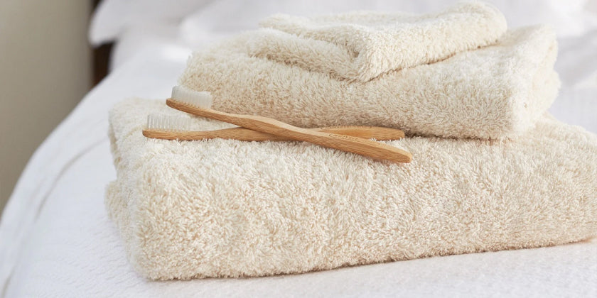 Coyuchi Cloud Loom bath towels; pieces are selected separately.