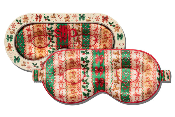 Slip Noelle Contour Sleep Mask with a festive pattern.