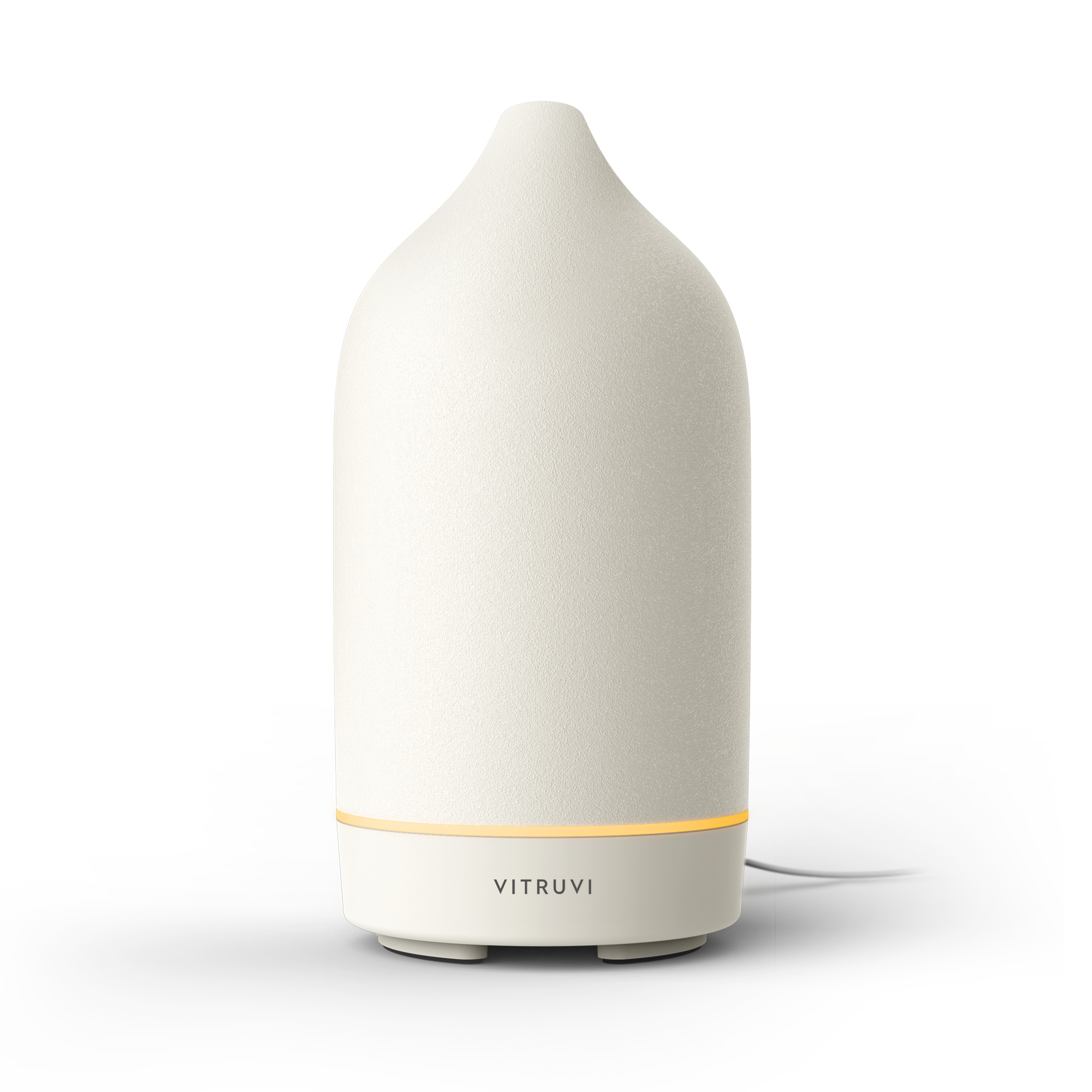 Vitruvi Stone Diffuser in white.