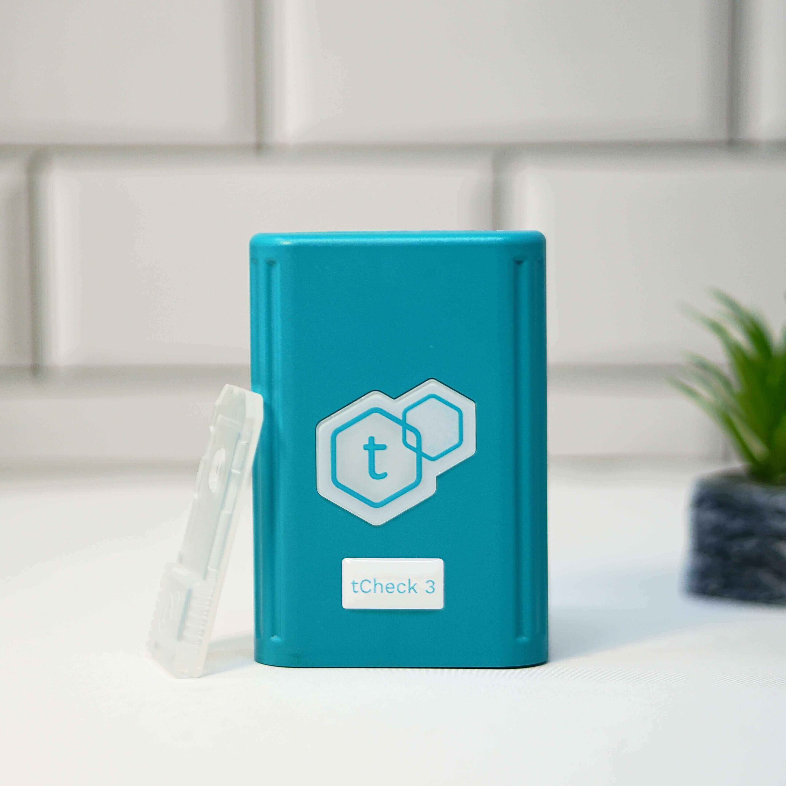 tCheck 3 Infusion Potency Tester in blue.