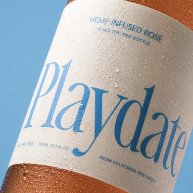 Playdate supplied product photograph for Non-Alcoholic THC-Infused Rosé