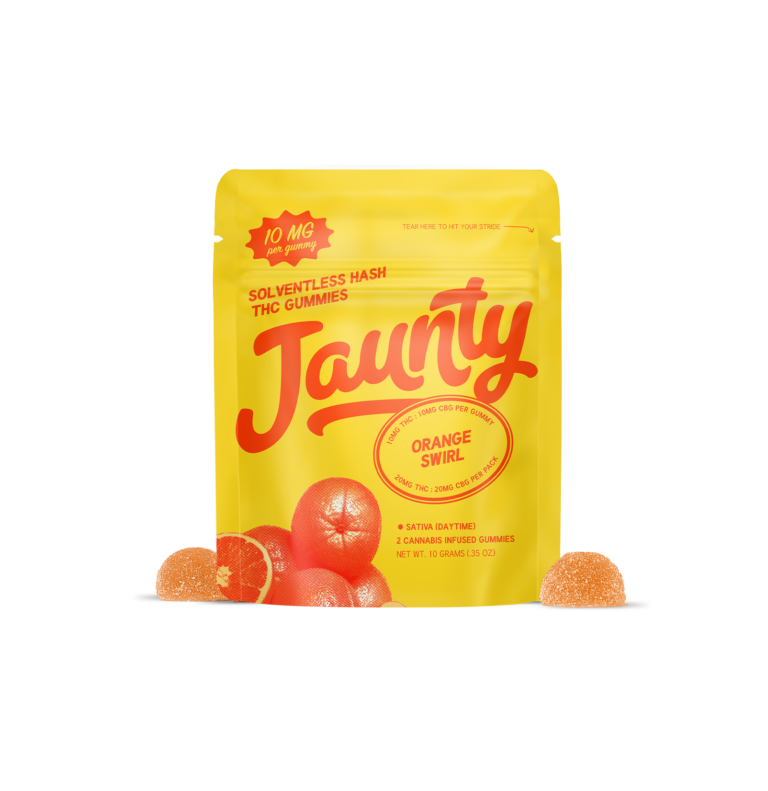 Jaunty supplied product photograph for Orange Swirl Hash Gummies